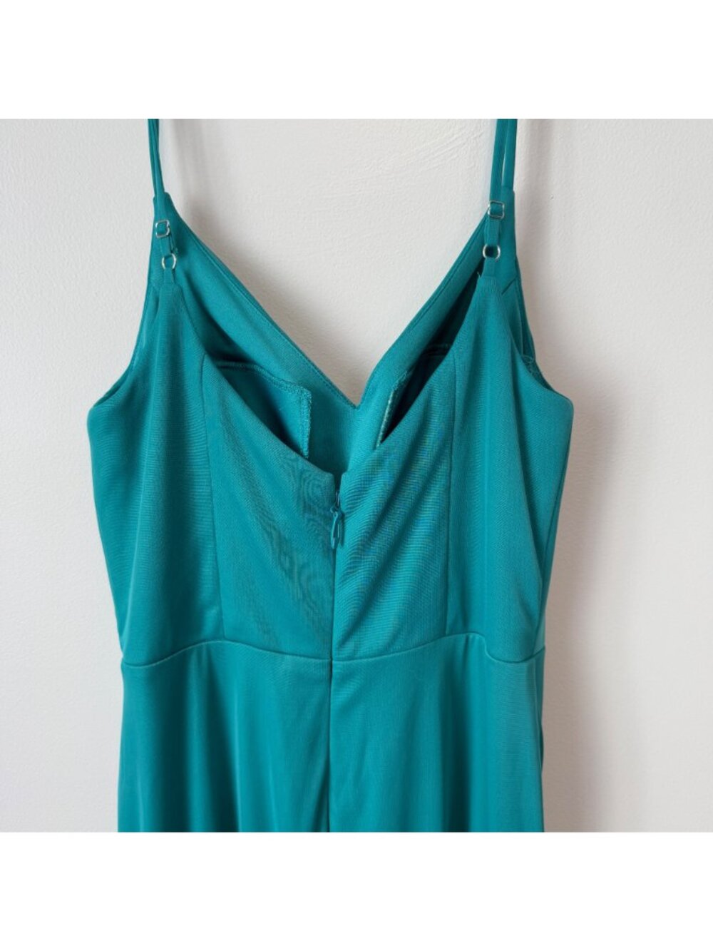 Elegant Azazie Maci Pleated Teal Sleeveless A-Line Dress Size A6 - Picture 5 of 7